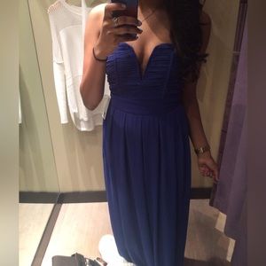 Royal Blue Strapless Maxi Dress